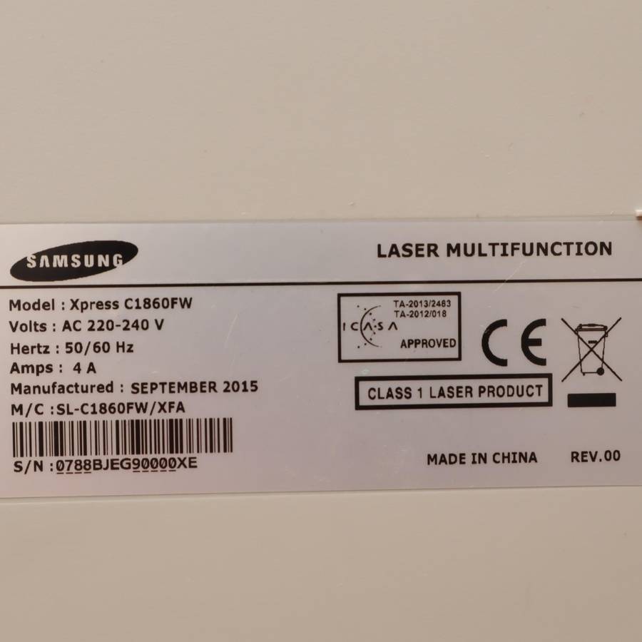 Samsung Xpress C1860FW A4 Colour All-In-One Laser Printer