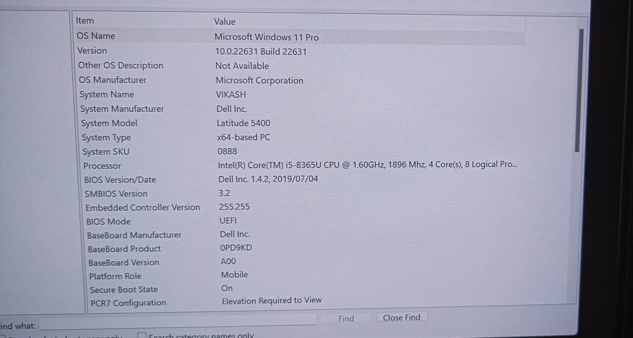 Dell Latitude 5400 Intel Core i5-8365U 14" FHD Display 8GB RAM 512GB NVME SSD Windows 11 Pro Laptop