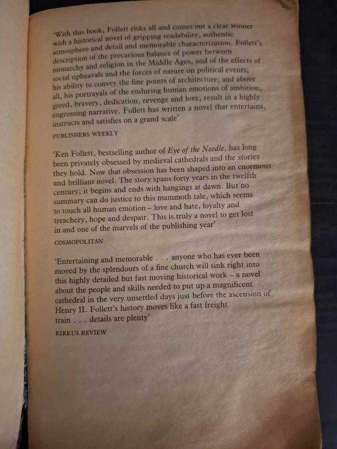 The pillars of the earth by Ken Follett
