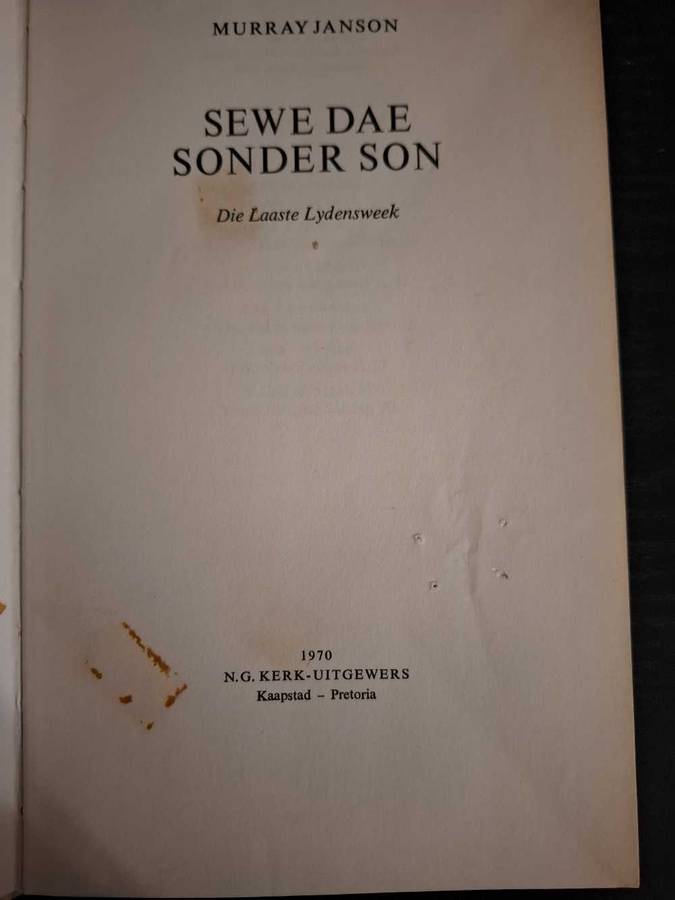 Sewe dae sonder son deur Murray Janson