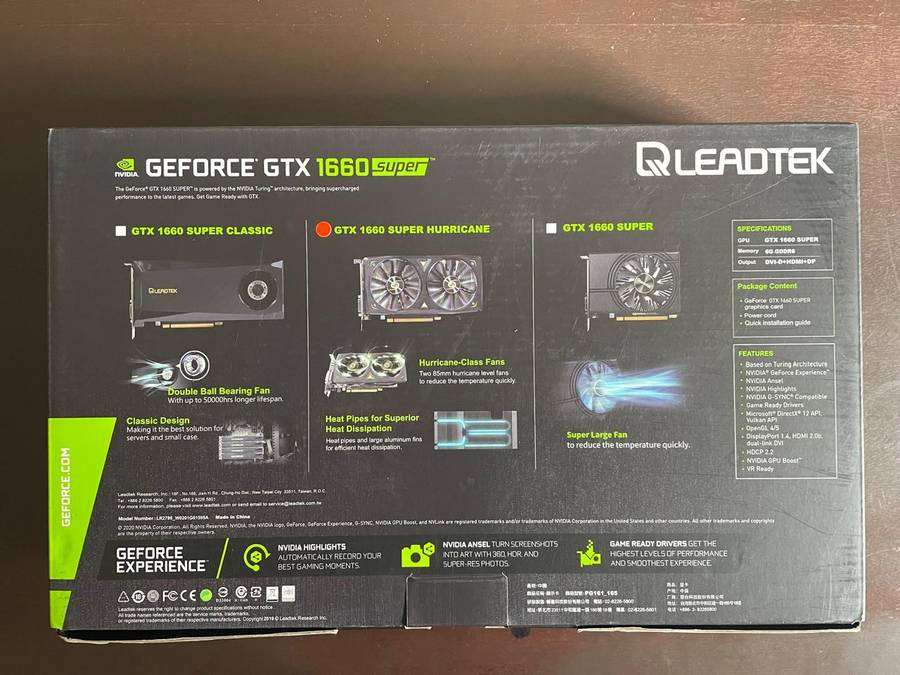 RARE | Leadtek WinFast GTX 1660 SUPER HURRICANE 6GB GDDR6 Gaming Graphics Card
