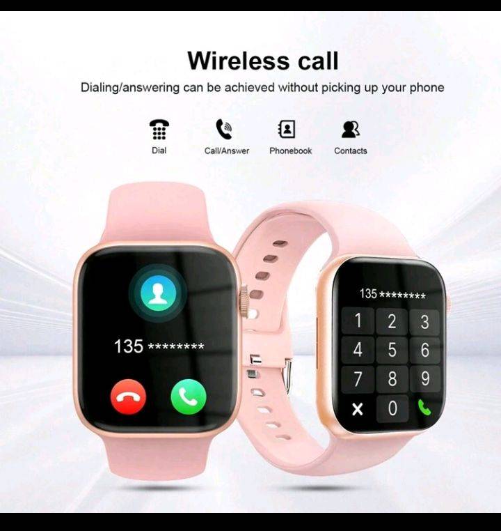 1pc Unisex Pink Silicone Band 1.79'' Touch Screen Multifunctional Electronic Smart Watch With Variou