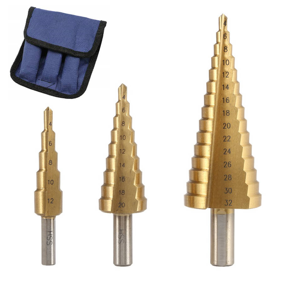 Step Drill Bit Set - 3 Piece