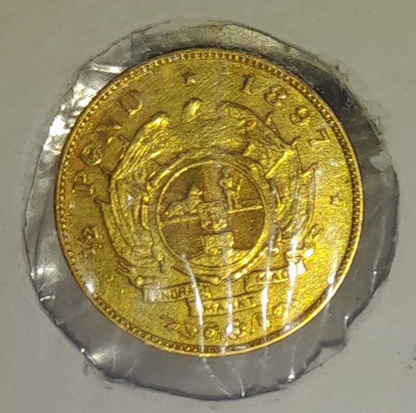 1897 Extra Fine ZAR Gold Kruger 1/2 Pond. VERY good investment