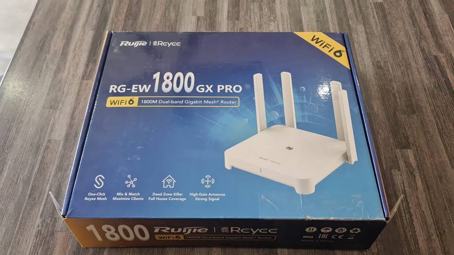 Reyee Dual Band WiFi 6 1800Mbps 6dBi Gigabit Mesh Router | RG-EW1800GX Pro
