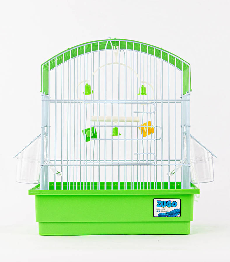 Compact Green Aviary Bird Cage for Small Birds  27.5 x 19.5 x 32.5 cm  Durable & Easy to Clean
