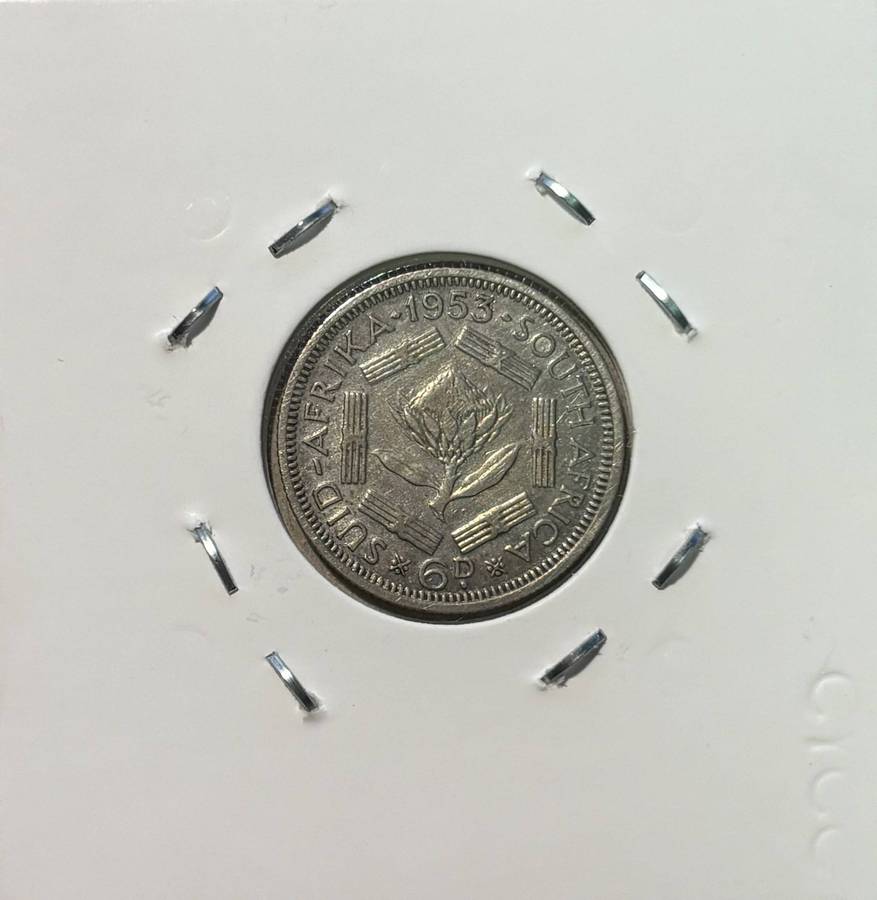 1953 South African Sixpence
