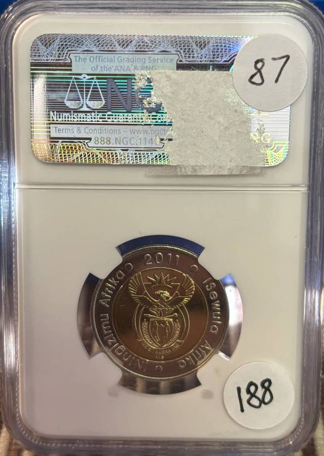 2011 South African Five Rand (90th Anniversary - MS 67)