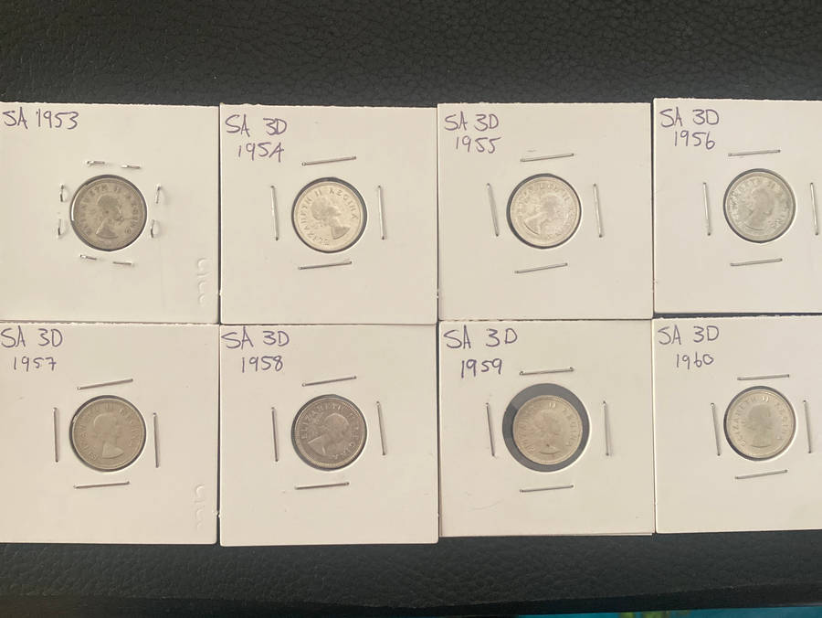SA 3 Pence 1953-1960 .500 Silver