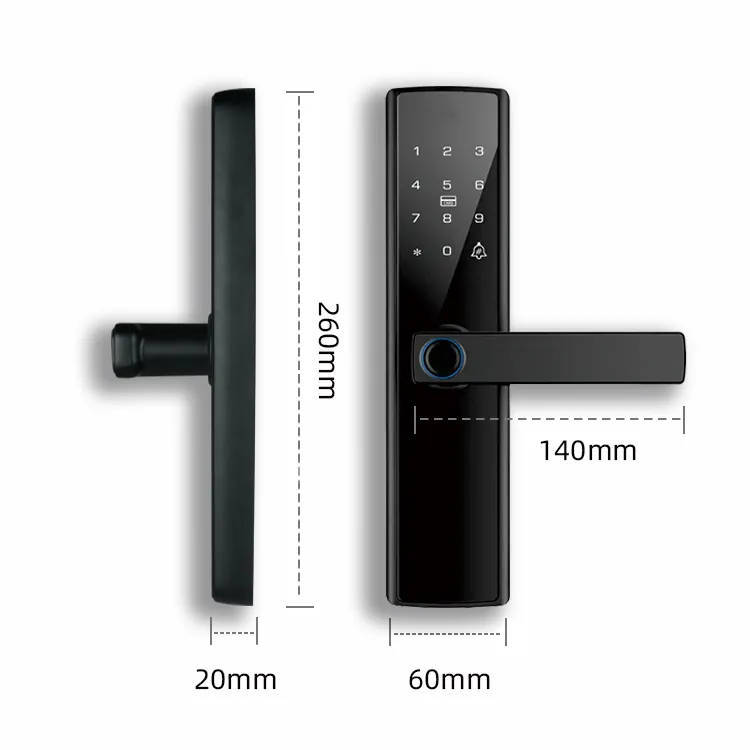 5-in-1 Keyless Entry Smart Door Lock with Fingerprint, Smart App Control, IC Card, and Mechanical Ke