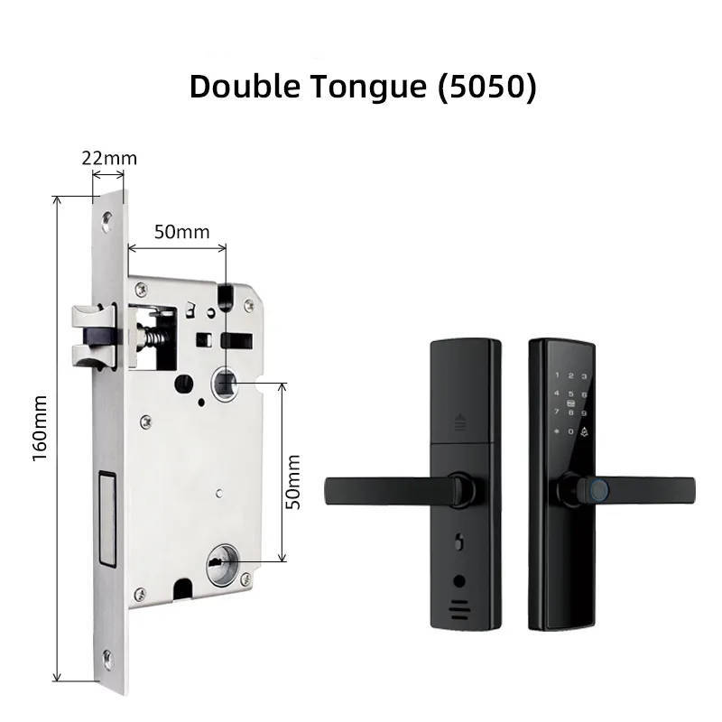 5-in-1 Keyless Entry Smart Door Lock with Fingerprint, Smart App Control, IC Card, and Mechanical Ke