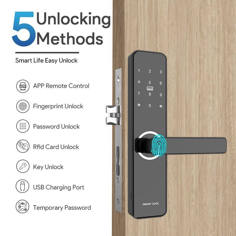 Smart Intelligent Wifi Door Lock - Black