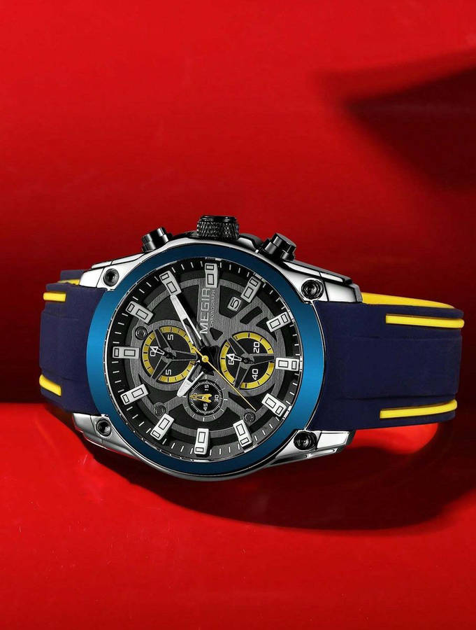 MEGIR - Multi-Functional Sports Watch With Water Resistance - Blue & Yellow