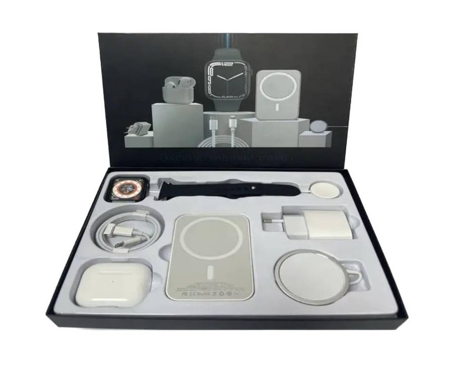 6-in-1 Smartwatch Set with Powerbank & EarPods  Android & iOS Compatible