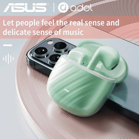 Asus - AS - 172 - Noise Cancelling Wireless Earbuds With Microphone - Green