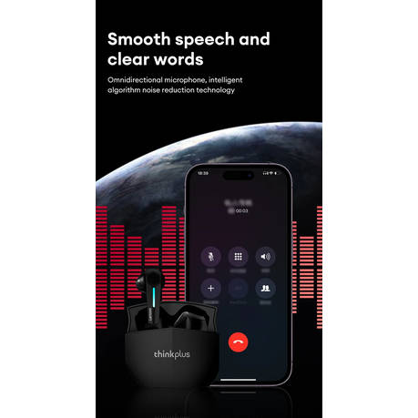 Lenovo Thinkplus - GM1B - HIFI Stereo Wireless Gaming Earbuds - Black