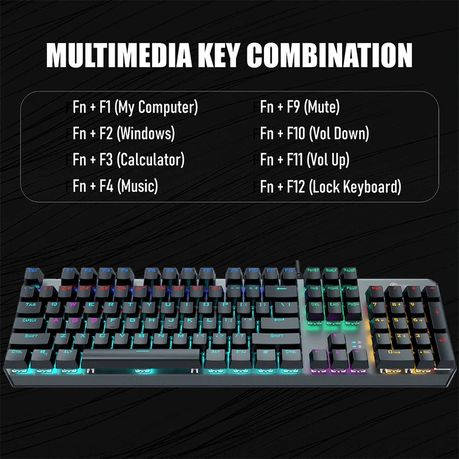 LECOO - GK301 - Wired Mechanical Keyboard With RGB Lighting - Black