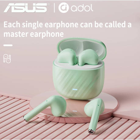Asus - AS - 172 - Noise Cancelling Wireless Earbuds With Microphone - Green