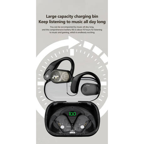 JEEP - EC016 - Hybrid Technology Earbuds with 360 Surround Sound - Black