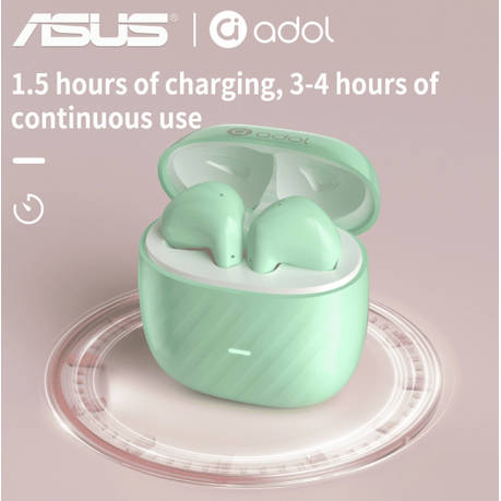 Asus - AS - 172 - Noise Cancelling Wireless Earbuds With Microphone - Green