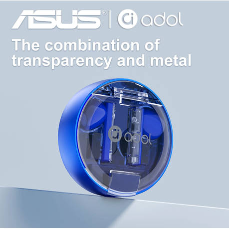 Asus - AS - TK - Semi-In-Ear Wireless Earbuds With Microphone - Blue