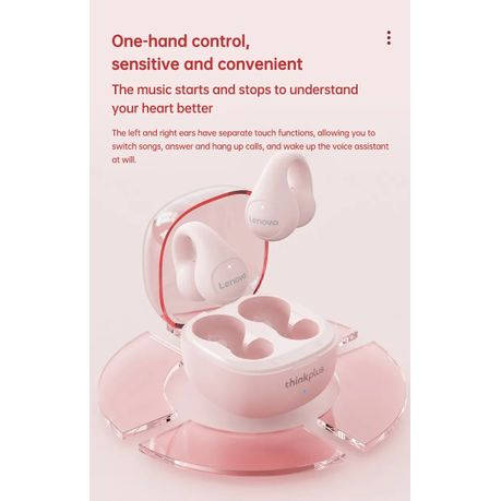Lenovo ThinkPlus - LP13 - Wireless Ear Clip Design Earbuds With Mic - Pink