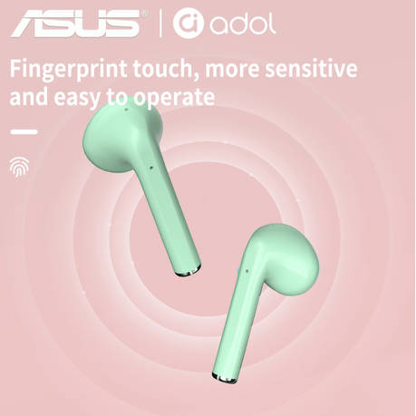 Asus - AS - 172 - Noise Cancelling Wireless Earbuds With Microphone - Green