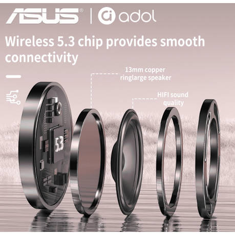 Asus - AS - 172 - Noise Cancelling Wireless Earbuds With Microphone - Green