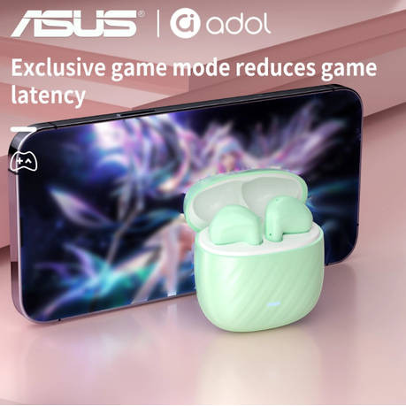 Asus - AS - 172 - Noise Cancelling Wireless Earbuds With Microphone - Green