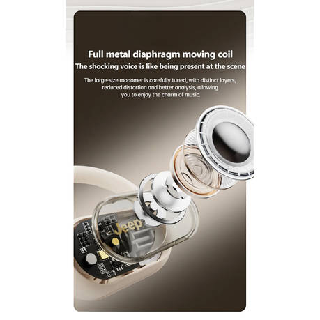 JEEP - EC016 - Hybrid Technology Earbuds with 360 Surround Sound - Black