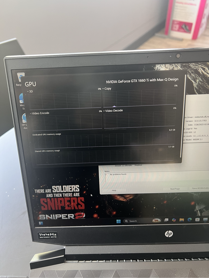 32GB Ram Gaming Hp Ryzen 7 with GPU of 6GB Nvidia GTX GeForce graphics card