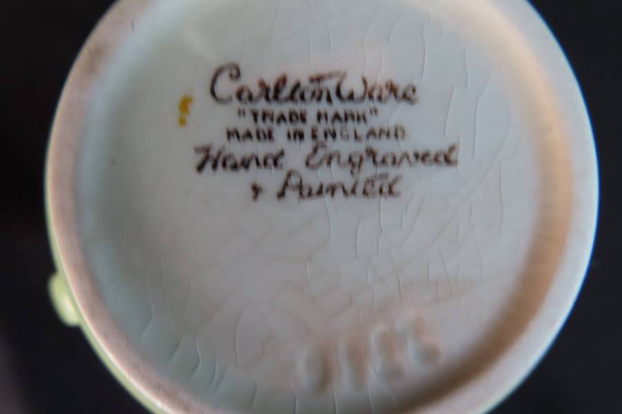 Carlton Ware Hand Engraved & Painted Coffee Duo's x 6