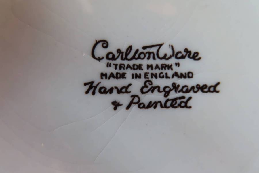 Carlton Ware Hand Engraved & Painted Coffee Duo's x 6