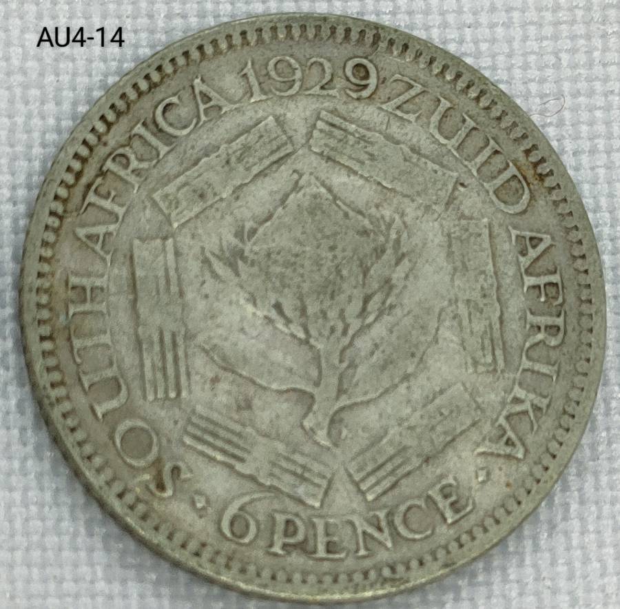 1929 Union of SA sixpence - .800 silver coin