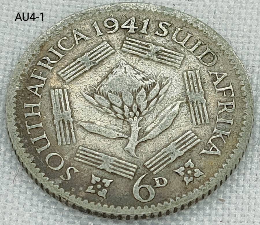 1941 Union of SA sixpence - .800 silver coin