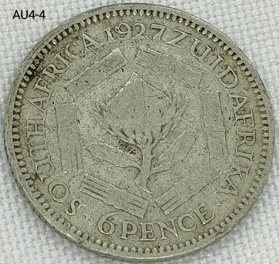 1927 Union of SA sixpence - .800 silver coin