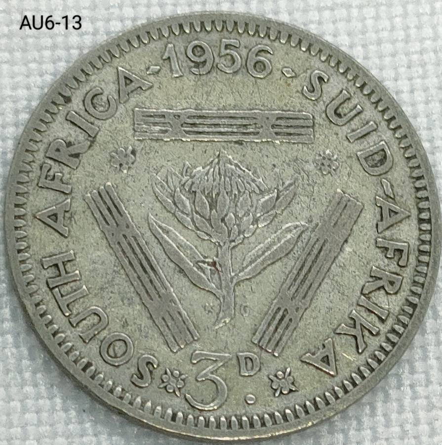 1956 Union of SA threepence - .500 silver coin