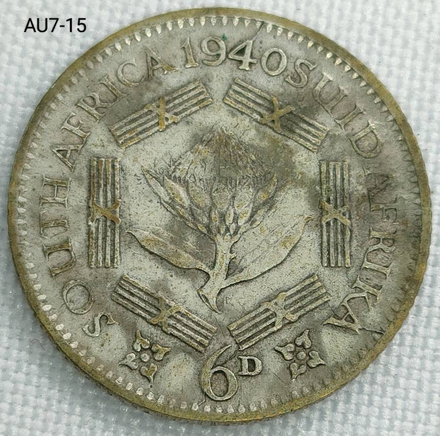 1940 Union of SA sixpence - .800 silver coin