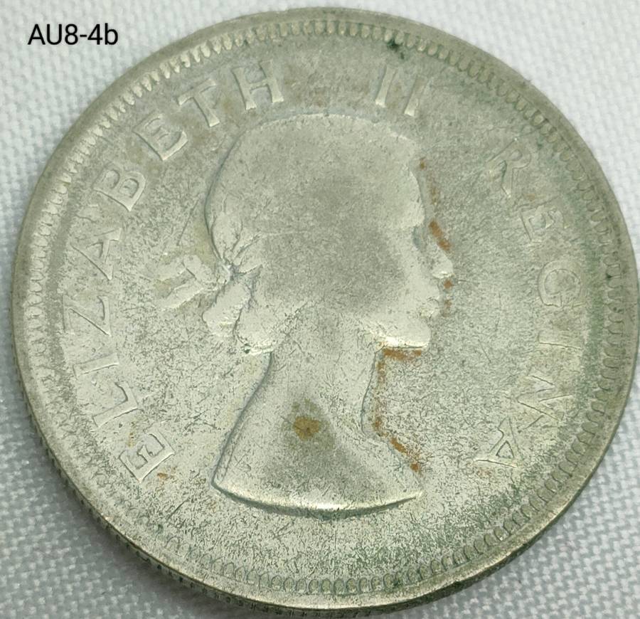 1954 Union of SA two and a half shillings - half-crown - .500 silver coin