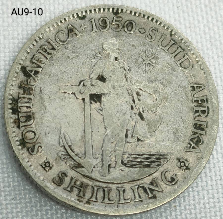 1950 Union of SA 1 shilling- .800 silver coin