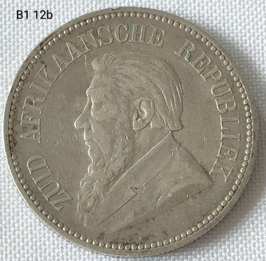ZAR 2 1/2 Shillings/ Half Crown: 1893: Scarce Sterling Silver (.925) coin: