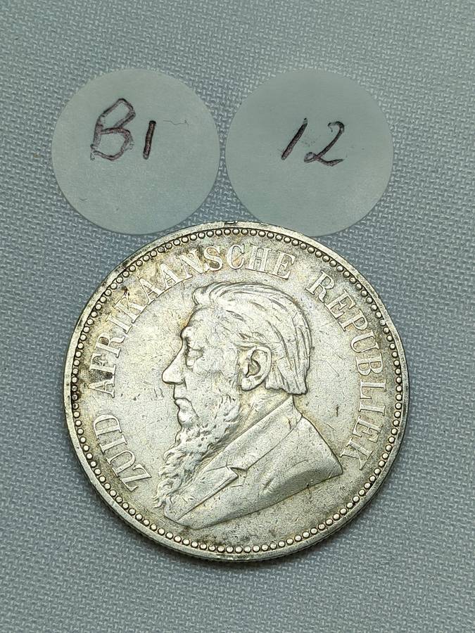 ZAR 2 1/2 Shillings/ Half Crown: 1893: Scarce Sterling Silver (.925) coin: