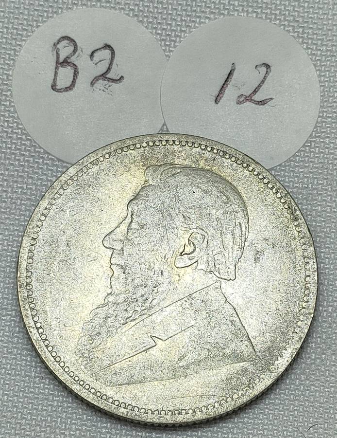 ZAR 2 Shillings: 1895: Scarce Sterling Silver (.925) coin: