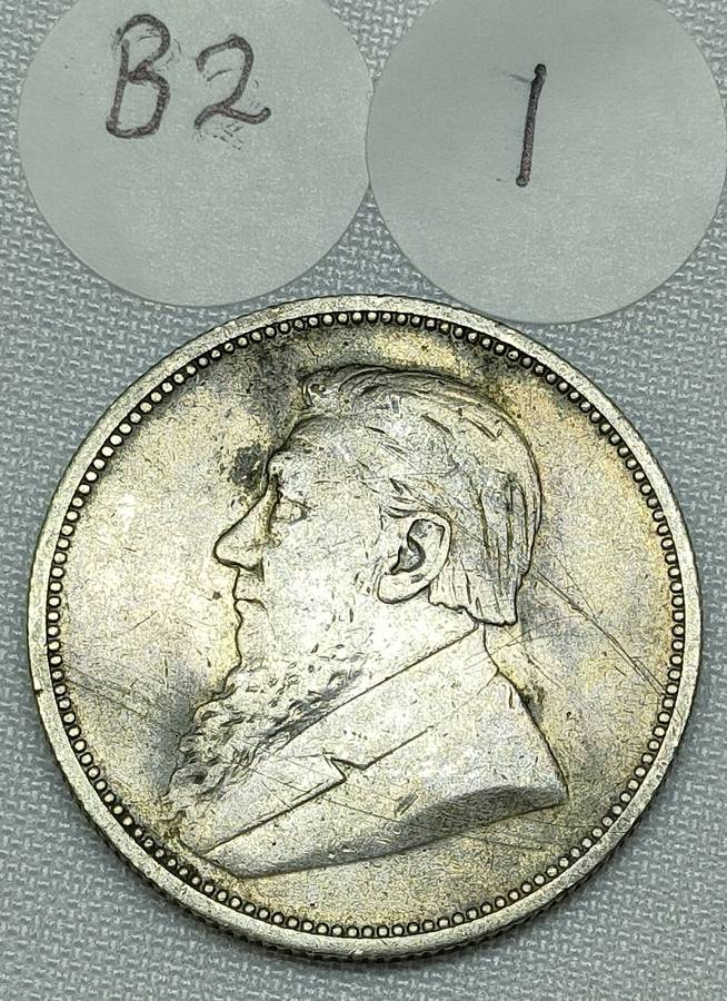 ZAR 2 Shillings: 1894: Scarce Sterling Silver (.925) coin: