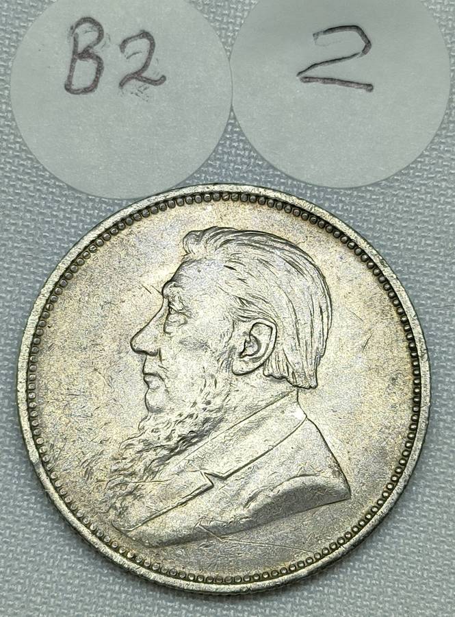 ZAR 2 Shillings: 1894: Scarce Sterling Silver (.925) coin:
