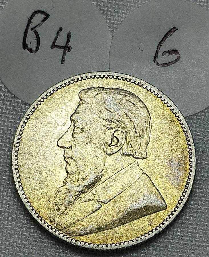 ZAR 1 Shillings: 1896: Scarce Sterling Silver (.925) coin: