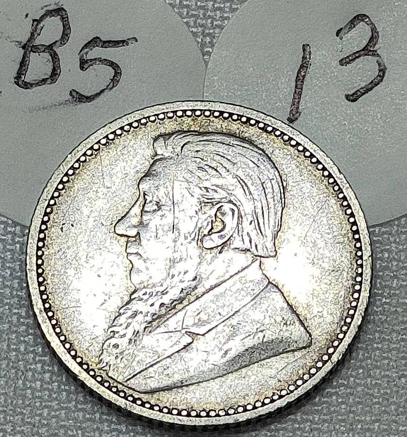 ZAR Sixpence: (6D): 1893: Scarce Sterling Silver (.925) coin: