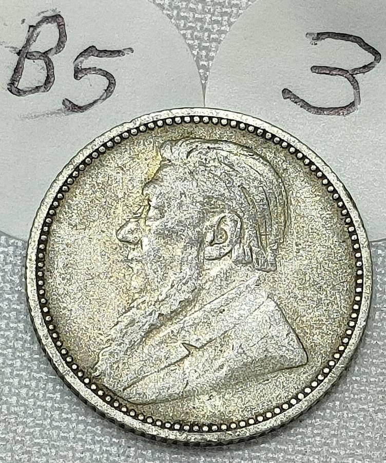 ZAR Sixpence: (6D): 1893: Scarce Sterling Silver (.925) coin: