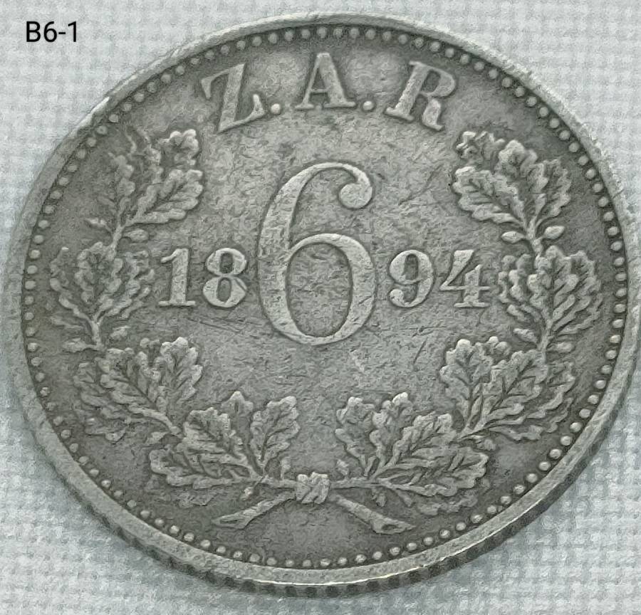 1894 ZAR sixpence - .925 coin