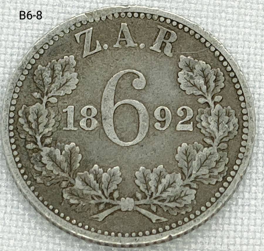 1892 ZAR sixpence - .925 coin